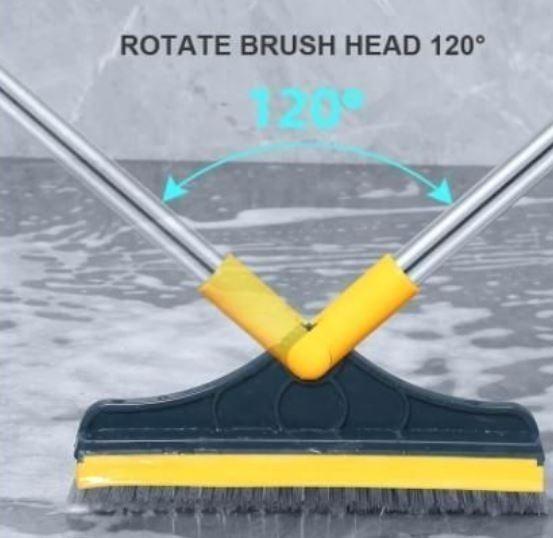 2 In 1 Long Handle Wiper Stiff Bristle - Floor Brush