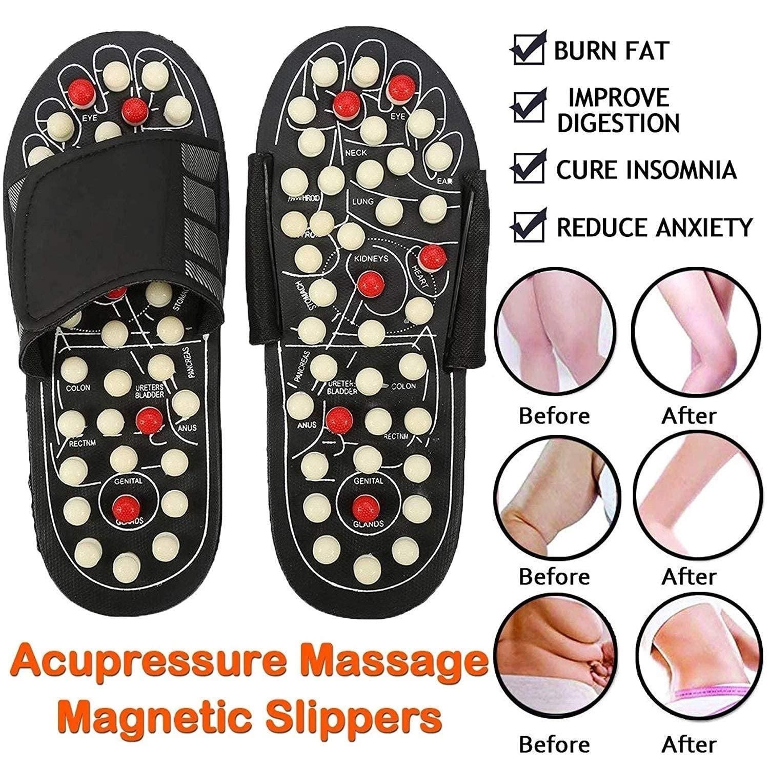 Acupressure Magnetic Massage Therapy Sandals ( FREE 3 Pair Socks )